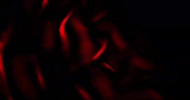 Анімація Сяючих Червоних Слідів Світла Рухаються Чорному Тлі Світло Візерунок — стокове відео