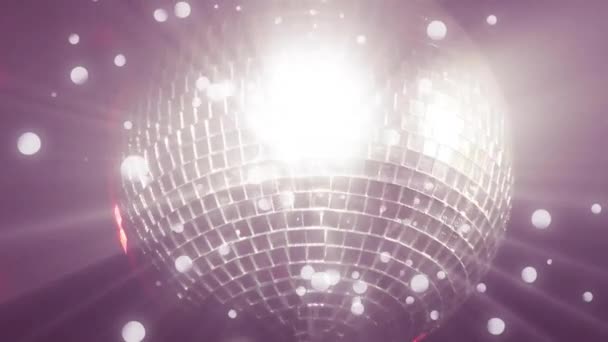Animering Glödande Ljuspunkter Som Rör Sig Sömlös Loop Över Disco — Stockvideo