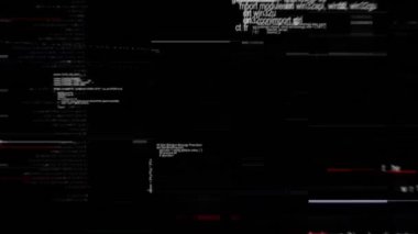 Siyah arkaplanda veri işleme animasyonu. Küresel teknoloji, bilgisayar ve dijital arayüz kavramı dijital olarak oluşturulmuş video.