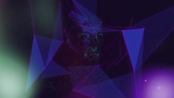 검은색 배경에 반점의 애니메이션 움직임 디지털 방식으로 생성된 비디오 — 비디오