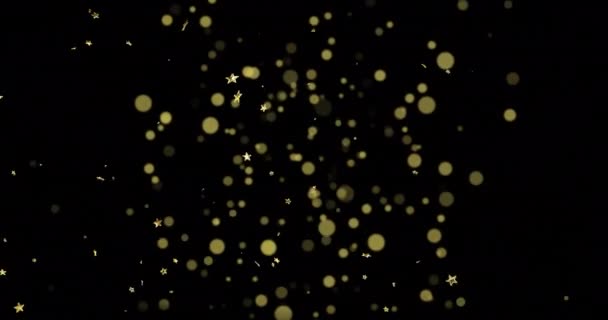 Animación Manchas Luz Estrellas Sobre Fondo Negro Formas Colores Movimiento — Vídeos de Stock