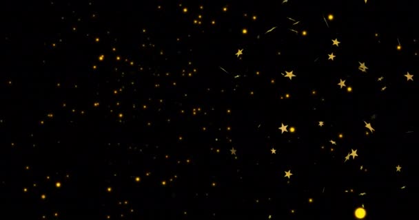 Animáció Fényfoltok Csillagok Fekete Háttér Formák Színek Mozgás Háttérkoncepció Digitálisan — Stock videók