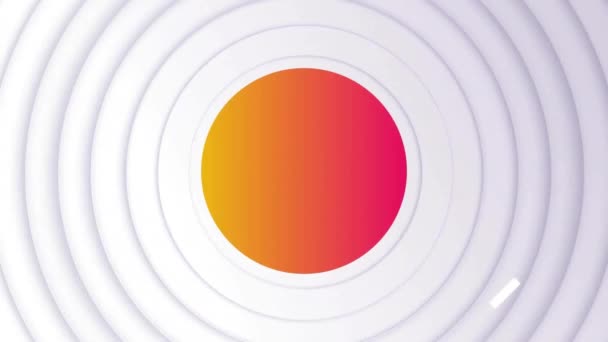 Animación Formas Naranjas Sobre Círculos Blancos Formas Colores Movimiento Concepto — Vídeo de stock