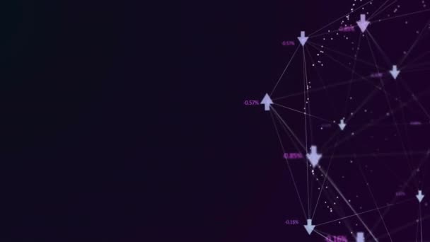 Animazione Globo Rete Connessioni Con Icone Connessioni Globali Calcolo Elaborazione — Video Stock