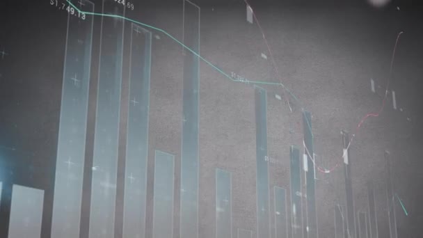 Animacja Przetwarzania Danych Finansowych Ciemnym Tle Globalne Finanse Biznes Połączenia — Wideo stockowe
