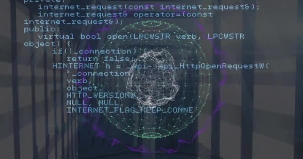 Анимирование Обработки Данных Вращения Глобальной Сети Через Компьютерные Серверы Коннект — стоковое видео