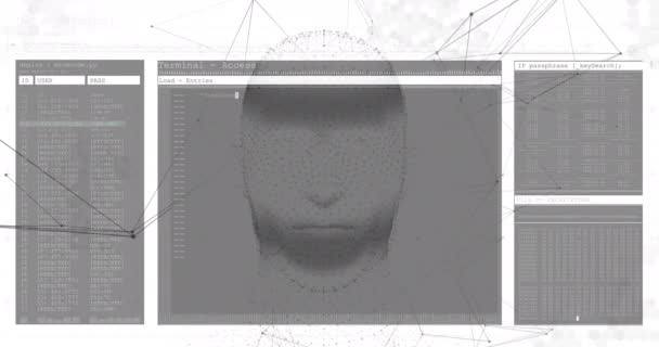 数字人机接口上的数据处理动画 技术和数字接口概念数字生成的视频 — 图库视频影像