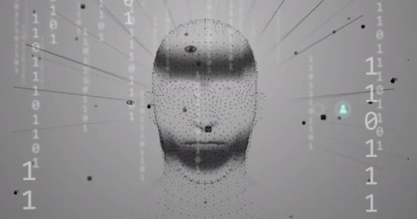 Animation Von Verbindungsnetzwerken Mit Symbolen Über Binäre Codierung Und Digitalen — Stockvideo
