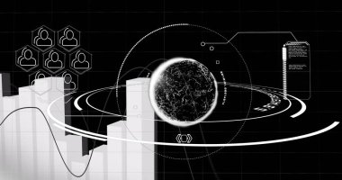 Matematiksel denklemlerin ve matematiksel denklemlerin araba üzerindeki görüntüsü. Küresel teknoloji ve dijital arayüz konsepti dijital olarak oluşturuldu.