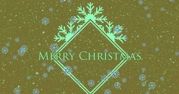 Image Christmas Greetings Text Decorations Green Background Christmas Festivity Celebration — Stock Photo, Image