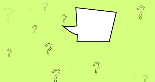 Image Speech Bubble Question Marks Green Background Global Education Digital — Photo