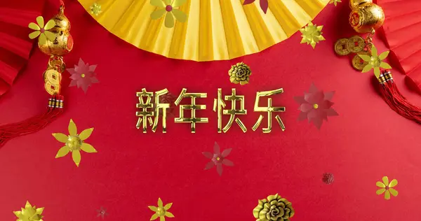Image Chinese New Year Ext Chinese Pattern Red Background Chinese — Stock Photo, Image