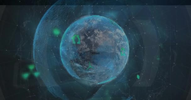 Анимация Сети Соединений Всему Миру Концепция Глобальных Соединений Вычислительной Техники — стоковое видео