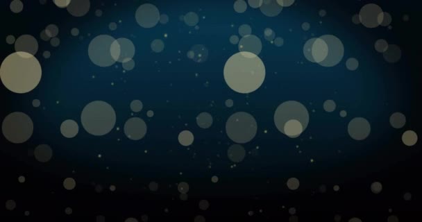 Animacja Szarych Plam Świetlnych Spadających Ciemnoniebieskie Tło Połączenie Przetwarzanie Dane — Wideo stockowe