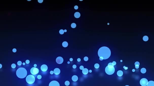 黑色背景上的蓝色落点的动画 技术和数字接口概念数字生成视频 — 图库视频影像