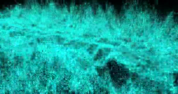 黒い背景の青い波のアニメーション 背景コンセプトがデジタル生成されたビデオ — ストック動画