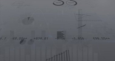 Beyaz zemin üzerinde veri işleme görüntüsü. Küresel teknoloji, bilgisayar ve dijital arayüz kavramı dijital olarak oluşturulmuş görüntü.