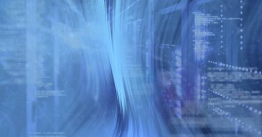 Sunucu odasında veri işleme resmi. küresel iş ve dijital arayüz kavramı dijital olarak oluşturulmuş görüntü.