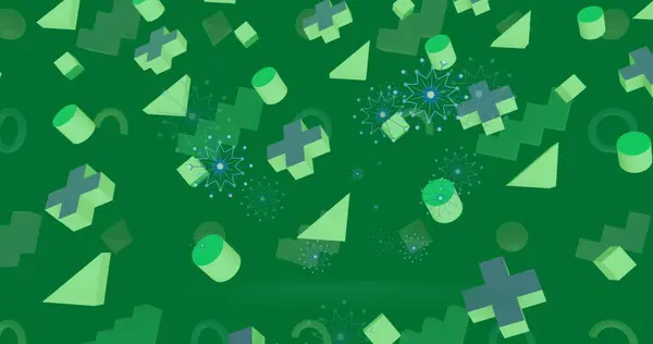 Lumihiutaleet Matemaattisia Merkkejä Abstrakteja Lukuja Vihreällä Taustalla — kuvapankkivalokuva