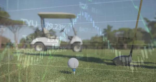 Bild Databehandling Över Golfboll Golfbana Globala Sport Tävlings Databehandlings Och — Stockfoto