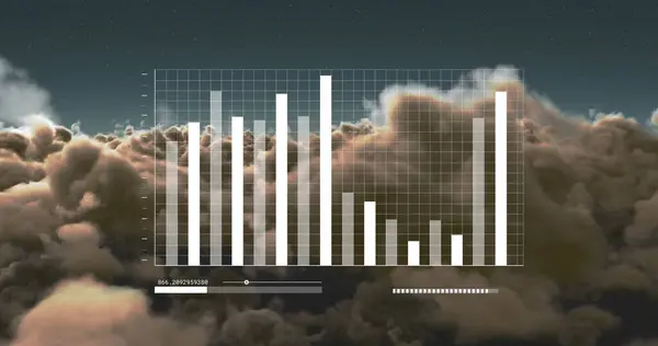 Imagen Del Procesamiento Datos Financieros Sobre Cielo Con Nubes Finanzas — Foto de Stock