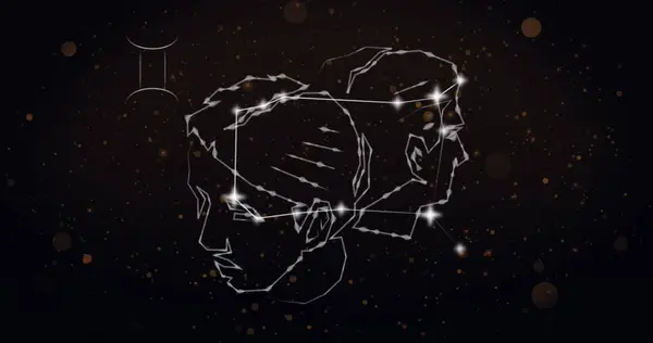 Изображение Звездного Знака Близнецов Облаках Дыма Заднем Плане Астрология Гороскоп — стоковое фото