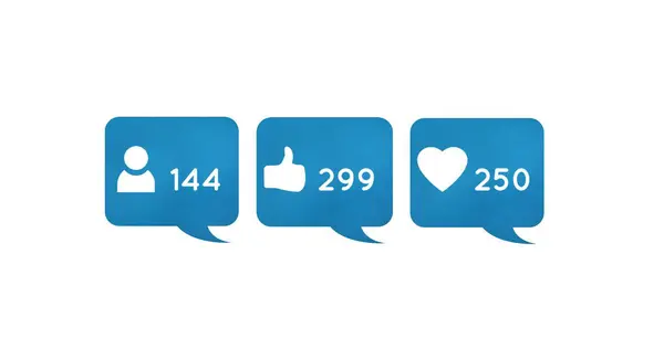 Digitales Bild Von Followern Und Herzsymbolen Und Zunehmende Anzahl Blauen — Stockfoto