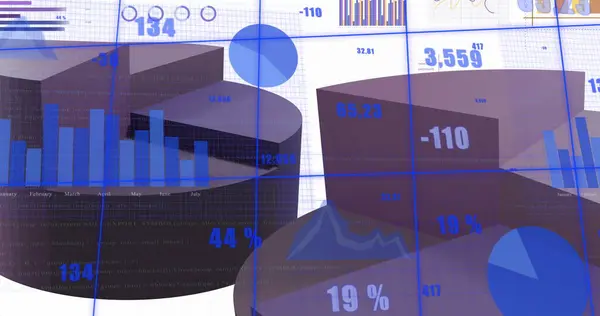 Bild Der Verarbeitung Von Finanzdaten Und Statistiken Über Gitter Globales — Stockfoto