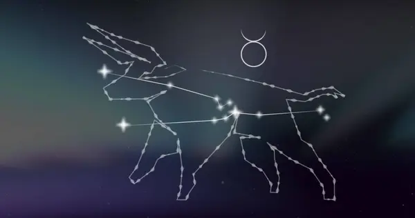 Afbeelding Van Het Sterrenbeeld Stier Rookwolken Achtergrond Astrologie Horoscoop Dierenriem — Stockfoto