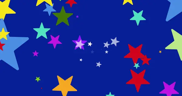 Image Colourful Stars Blue Background Universal Children Day Celebration Concept — Stock Photo, Image