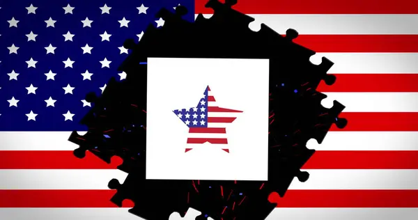 Imagen Estrella Con Bandera Rojo Blanco Azul Estados Unidos América — Foto de Stock