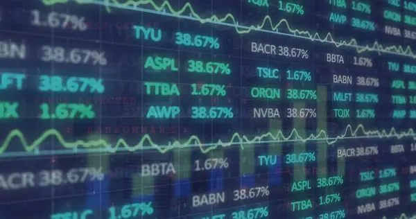 Bilde Finansiell Databehandling Figurer Globale Økonomier Databehandling Digitalt Grensesnitt Konsept – stockfoto