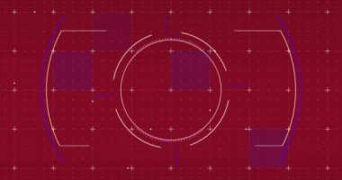 Kırmızı zemin taramasının animasyonu. Küresel teknoloji ve dijital arayüz konsepti dijital olarak oluşturulmuş video.