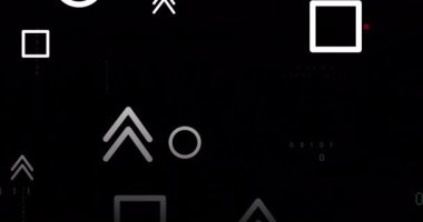 Siyah arkaplan üzerinde dijital veri işleme ve işaretleyicilerin animasyonu. Dijital olarak oluşturulmuş küresel bağlantılar, hesaplama ve veri işleme kavramı.