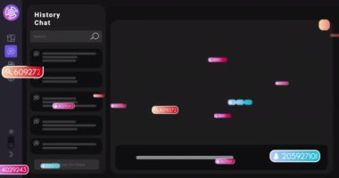 ai chat 'te medya simgelerinin canlandırılması. Sosyal medya ve dijital arayüz konsepti dijital olarak oluşturulmuş video.