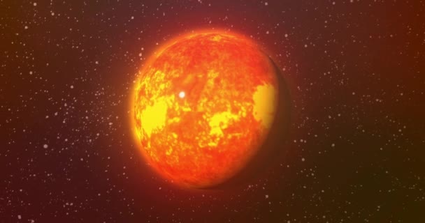 Gökyüzündeki Yıldızlı Gezegenin Üzerinde Tarama Animasyonu Yer Gezegenler Işık Konsepti — Stok video