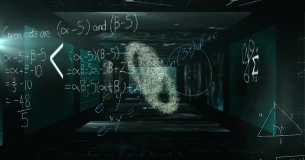 Animación Del Icono Del Hombre Sobre Ecuaciones Matemáticas Ciencia Tecnología — Vídeos de Stock