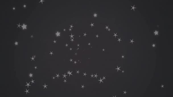 Animáció Csillagok Mozgó Szürke Háttér Szín Alak Fény Mozgáskoncepció Digitálisan — Stock videók