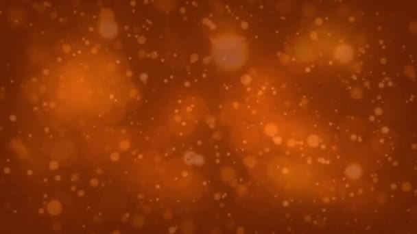 Turuncu Arkaplanda Hareket Eden Parlak Işık Lekelerinin Animasyonu Renk Şekil — Stok video