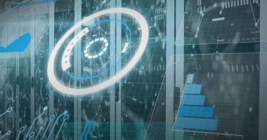 Küre ve bağlantı ağlı metin görüntüsü. Dijital arayüz teknolojisi ve ağ konsepti dijital olarak oluşturuldu.