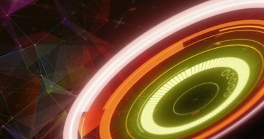 Ağ üzerinden tarama ve veri işleme görüntüsü. Küresel hesaplama, dijital arayüz ve veri işleme kavramı dijital olarak oluşturuldu.