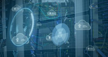 Küre ve bağlantı ağlı metin görüntüsü. Dijital arayüz teknolojisi ve ağ konsepti dijital olarak oluşturuldu.