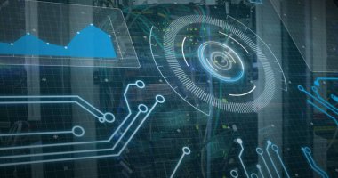 Küre ve bağlantı ağlı metin görüntüsü. Dijital arayüz teknolojisi ve ağ konsepti dijital olarak oluşturuldu.