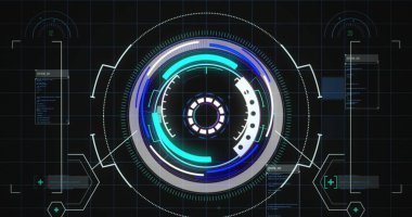 Küre ve bağlantı ağlı metin görüntüsü. Dijital arayüz teknolojisi ve ağ konsepti dijital olarak oluşturuldu.