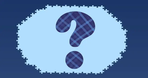 Image Question Mark Puzzle Pieces Blue Background Global Education Digital — Stockfoto