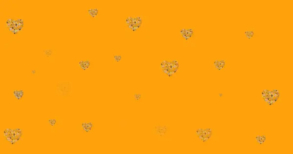 Image Flower Hearts Moving Hypnotic Motion Orange Background Colour Nature — Stock Photo, Image