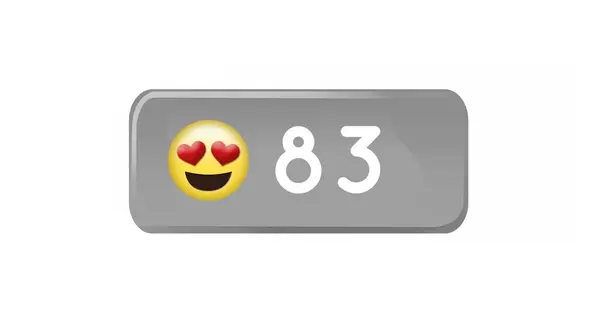 Digital Image Increasing Numbers Heart Eyes Emoji Grey Box White — Stock Photo, Image
