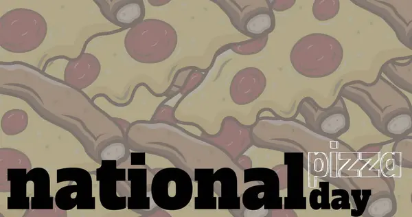 Image Texte Journée Nationale Pizza Des Icônes Pizza Sur Fond — Photo