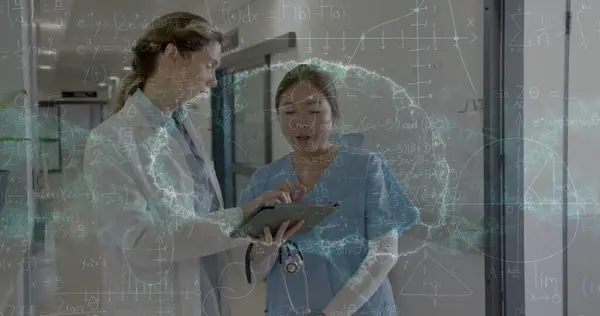 Kuva Dna Säikeestä Ihmisen Aivoista Erilaisilla Lääkäreillä Maailmanlaajuinen Lääketiede Yhteydet — kuvapankkivalokuva