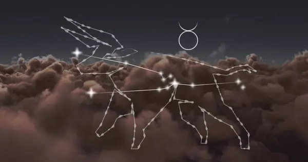 Image Taurus Star Sign Clouds Sky Background Astrology Horoscope Zodiac — Stock Photo, Image